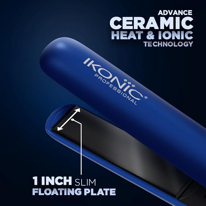 Ikonic S3+ Hair Straightener, Professional Ceramic Floating Plates, Adjustable Temparature Control, Instat Heat Up and Easy To Use