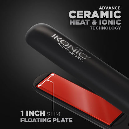 Ikonic S3+ Hair Straightener, Professional Ceramic Floating Plates, Adjustable Temparature Control, Instat Heat Up and Easy To Use