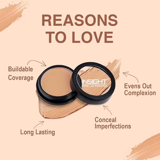 Insight Makeup Concealer |HD Look |Waterproof |Minimize Fine Lines |Medium Coverage |Long Lasting |Youthful Look |Photo Ready