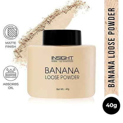 Insight Banana Loose Powder |Make Up Setting Powder |Provides Long-lasting Coverage |Reduces Shine|Loose Powder(Banana Powder)