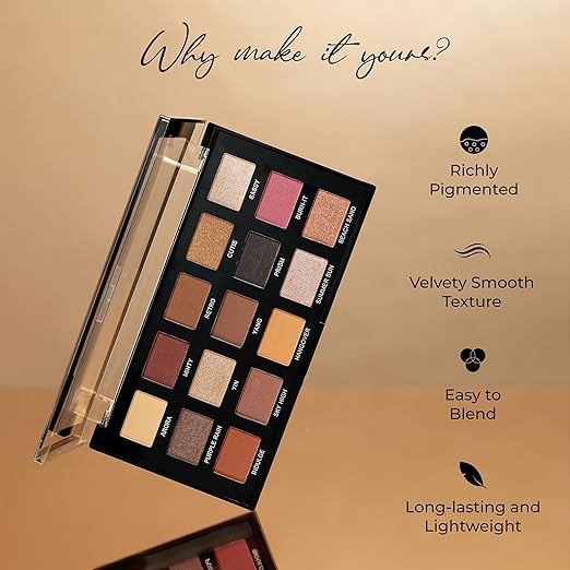 Insight Cosmetics 15 Color All Eyes On You Eyeshadow|Matte|Shimmer|Beginner Friendly & Long Lasting Eye Shadow Palette|Long Wearing And Easily Blendable Eye Makeup Palette, MK04