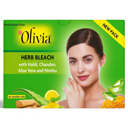 Olivia Professional Herb Bleach For Sensitive Skin With Haldi|Chandan|Aloe Vera|Nimbu, 270 g