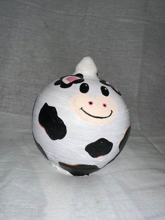 Cute cow Hand-Painted Clay Gullak -1