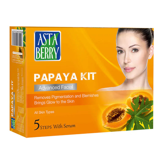 ASTA BERRY - Papaya Facial Kit | Helps reduce Pigmentation & Blemishes - 100 ML