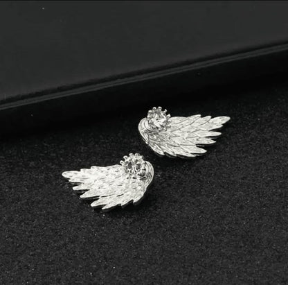 Silver Coated feather share Korean studs