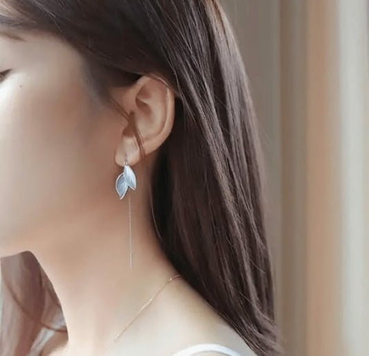 Double leaf Korean earrings