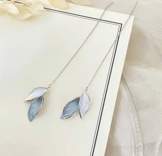 Double leaf Korean earrings