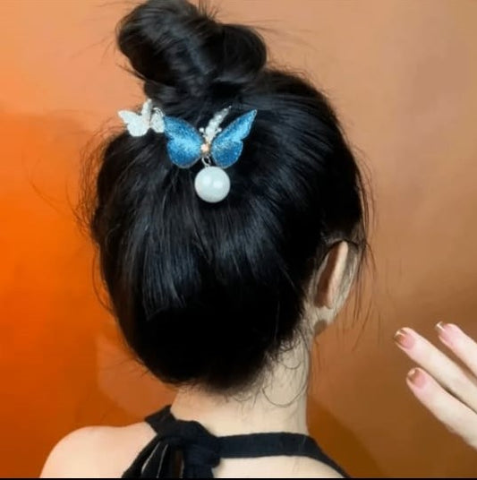 Trending butterfly hair bun - Blue