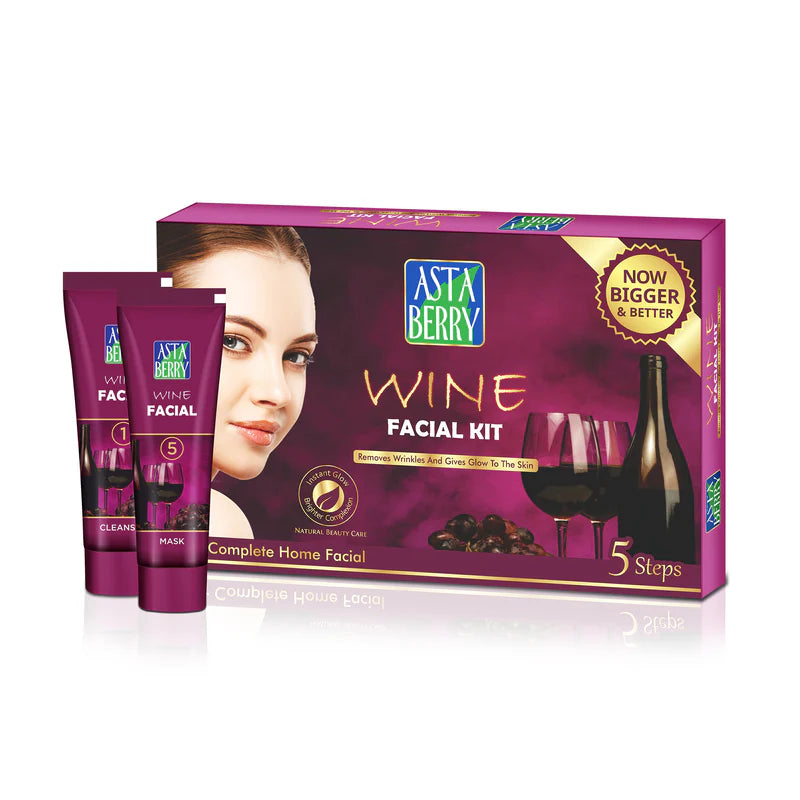 ASTA BERRY - Wine Mini Facial Kit | For Glow & Brighter Skin tone(100ml)